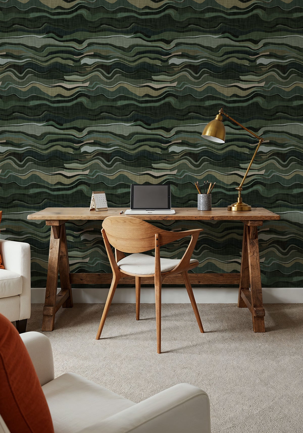 Camouflage Lines Mural Wallpaper - room preview 05