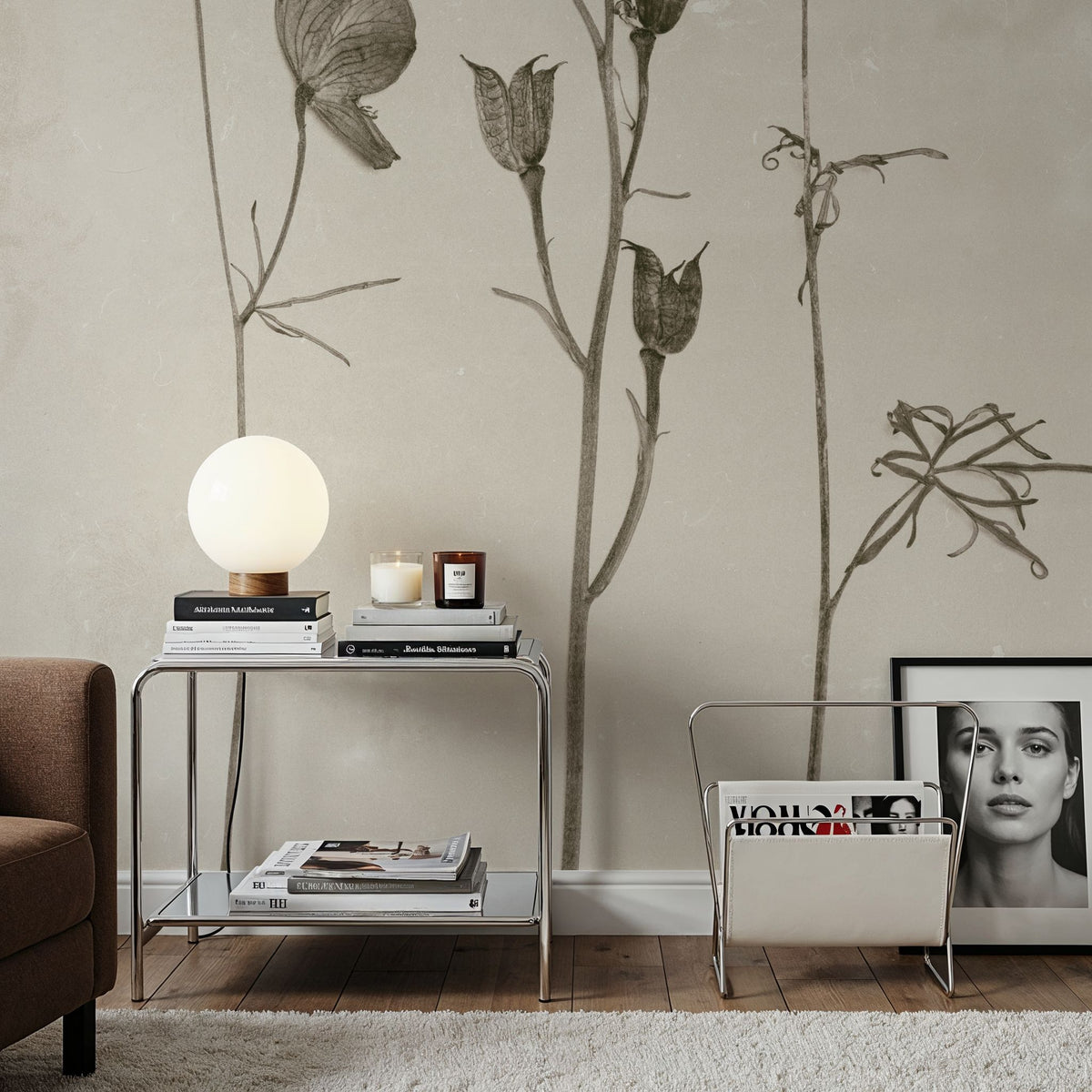 Wildflower Journal Vintage III Mural Wallpaper - room preview 05