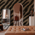 Watercolor Tiger Stripes, Mocha Mural Wallpaper - room preview 05