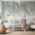 Willow & Birds, White Mural Wallpaper - room preview 05