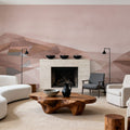 Warm Geometric Mountain Mural Wallpaper - room preview 05