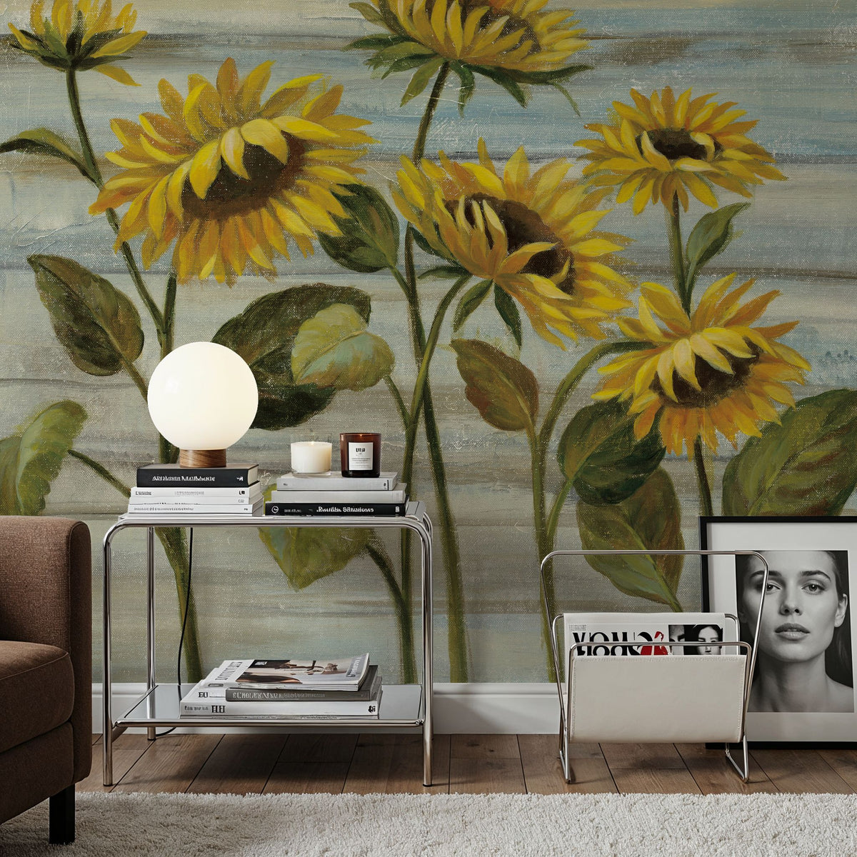 Cottage Sunflowers Mural Wallpaper - room preview 05