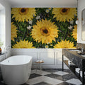 Big Sunflowers Mural Wallpaper - room preview 05