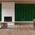Fern Stripes, Chlorophyll Green Mural Wallpaper - room preview 05