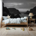 Twillingate Coast BW Mural Wallpaper - room preview 05