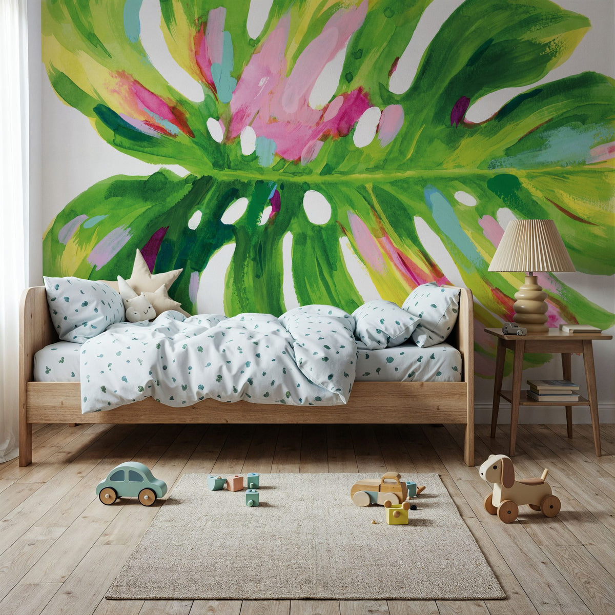 Colorful Tropical Leaf I Mural Wallpaper - room preview 05