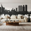 Reading England Skyline Black & White Mural Wallpaper - room preview 05