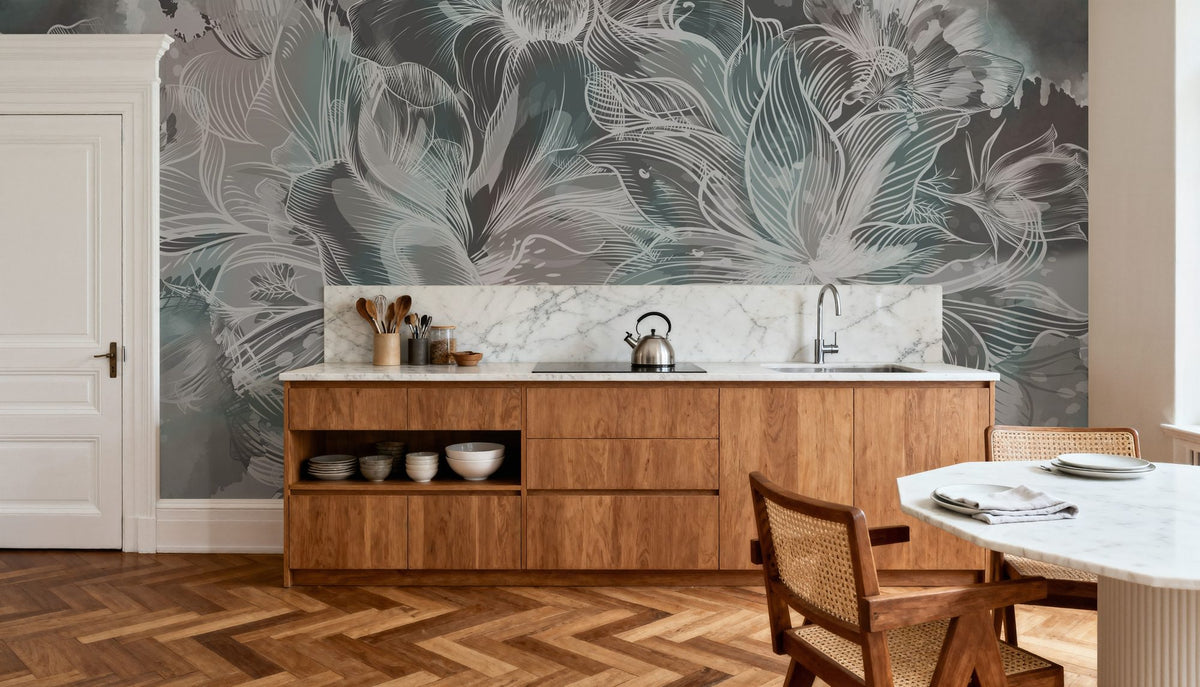 Seeing Through Leaves Green Mural Wallpaper - room preview 05