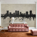 Fort Worth Texas Skyline Concrete Mural Wallpaper - room preview 05