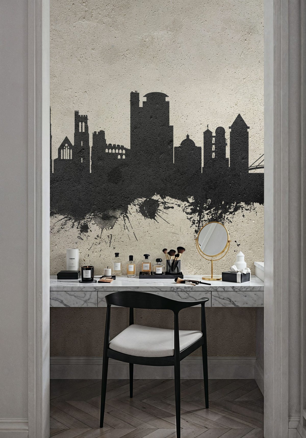 Swansea Wales Skyline Concrete Mural Wallpaper - room preview 05