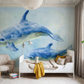 Graceful Dolphins II Mural Wallpaper - room preview 05