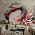 Watercolor Flamingo Mural Wallpaper - room preview 05