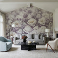 Watercolor Peonies WInter Mural Wallpaper - room preview 05