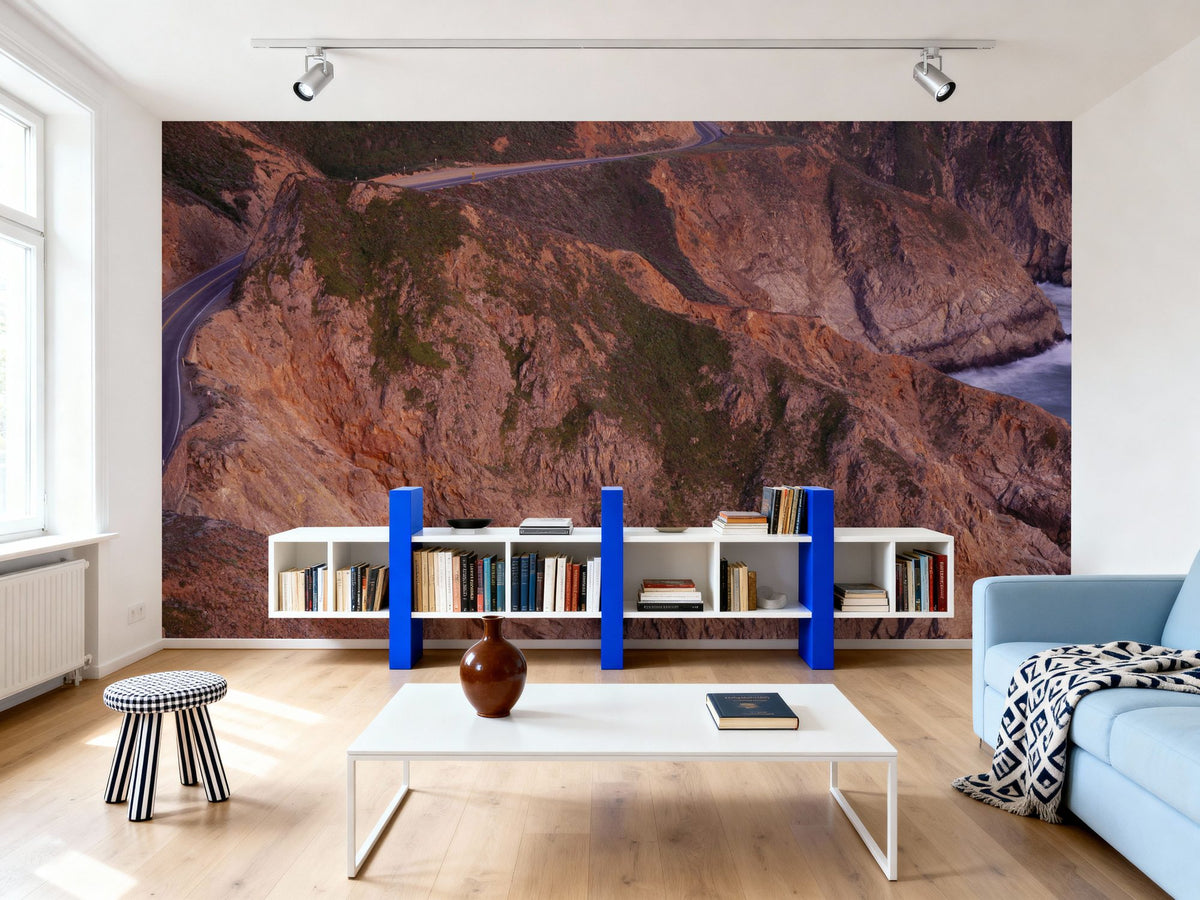 Coastal Cliff Highway Mural Wallpaper - room preview 05