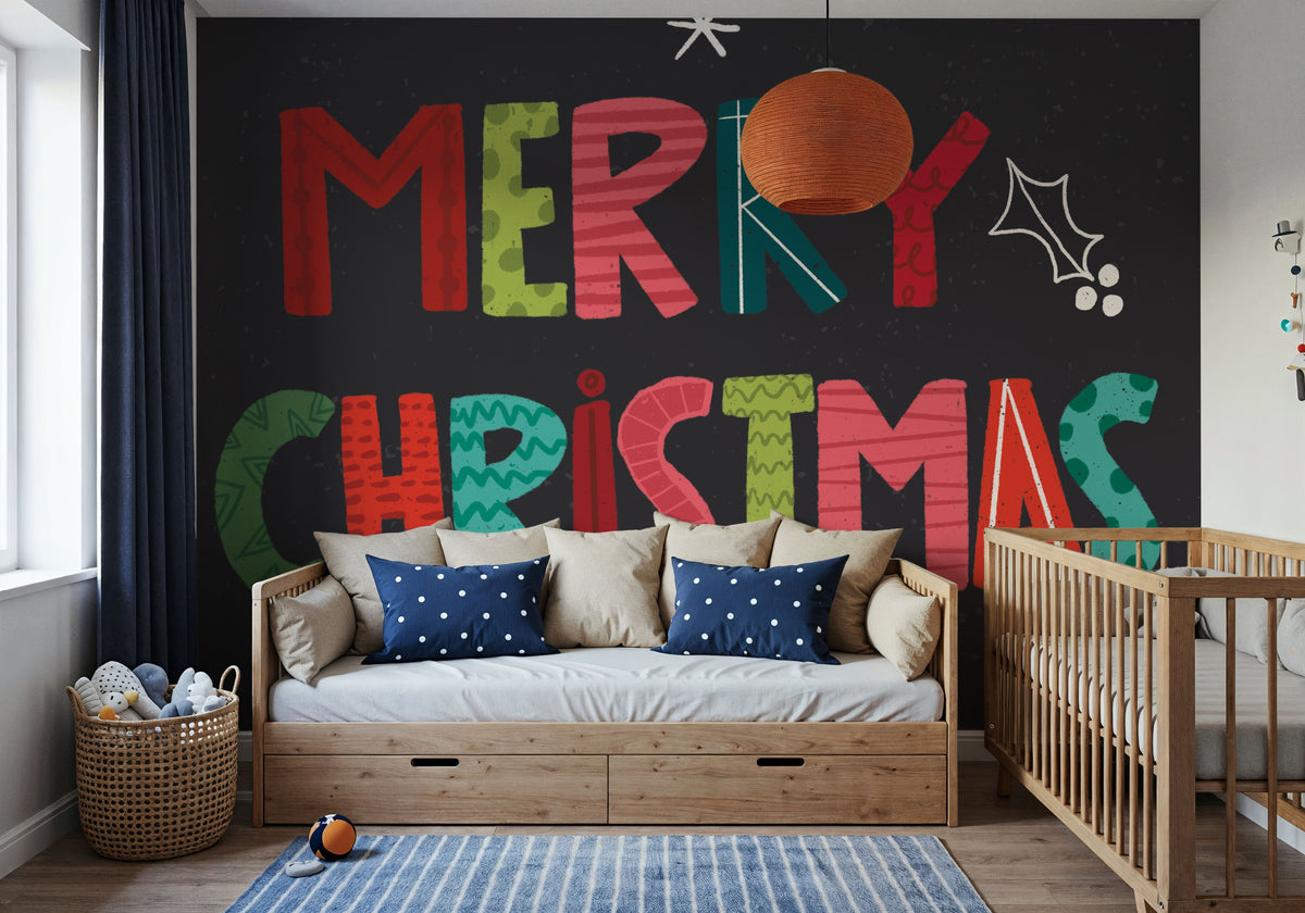Holiday Wishes IV Mural Wallpaper - room preview 05