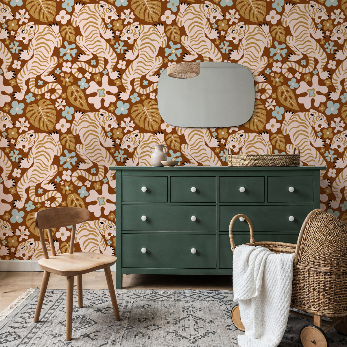 Otomi Cool Tigers, Earth Mural Wallpaper - room preview 05