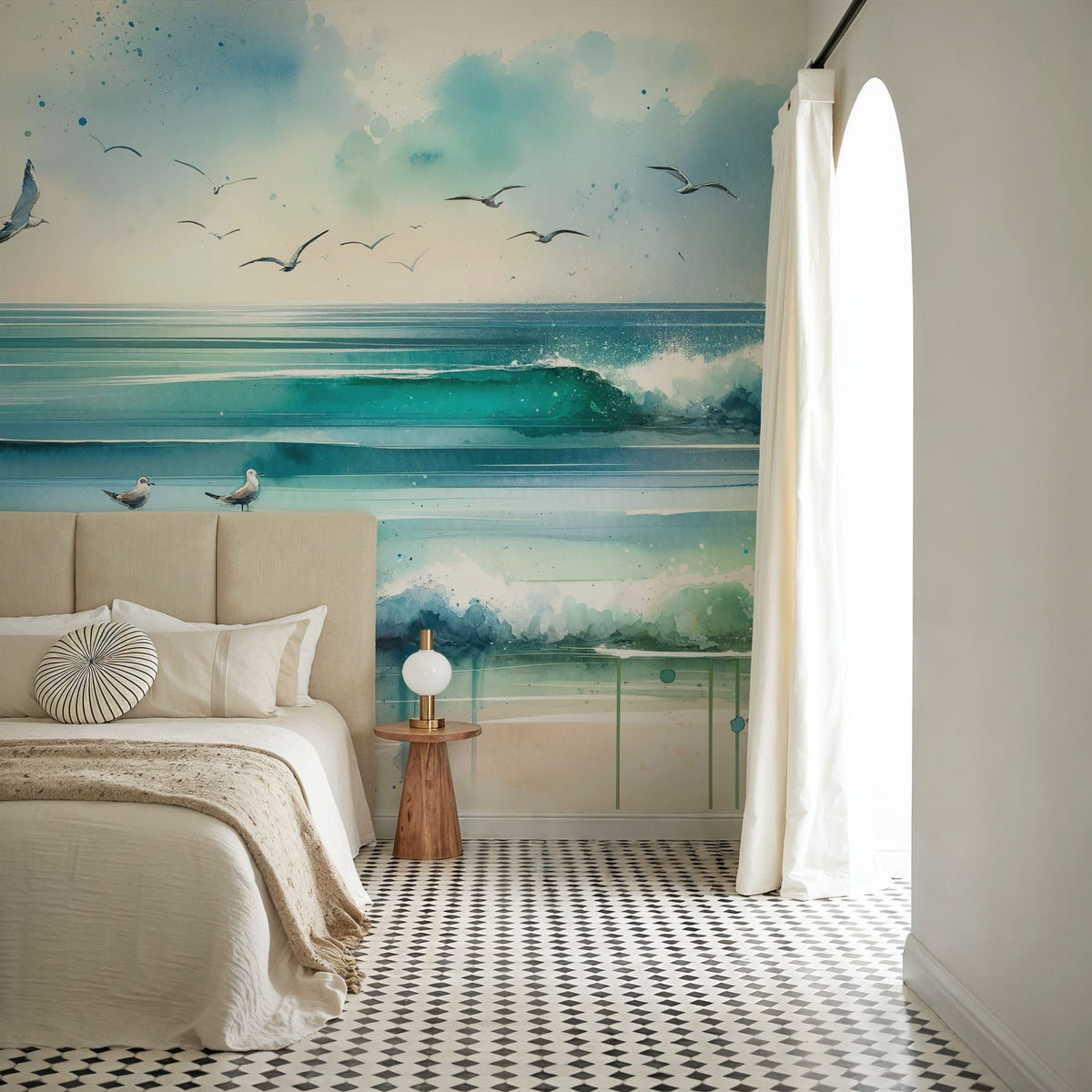 Serene Seascape Mural Wallpaper - room preview 05