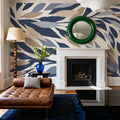 Leafy Lines Plain Mural Wallpaper - room preview 05