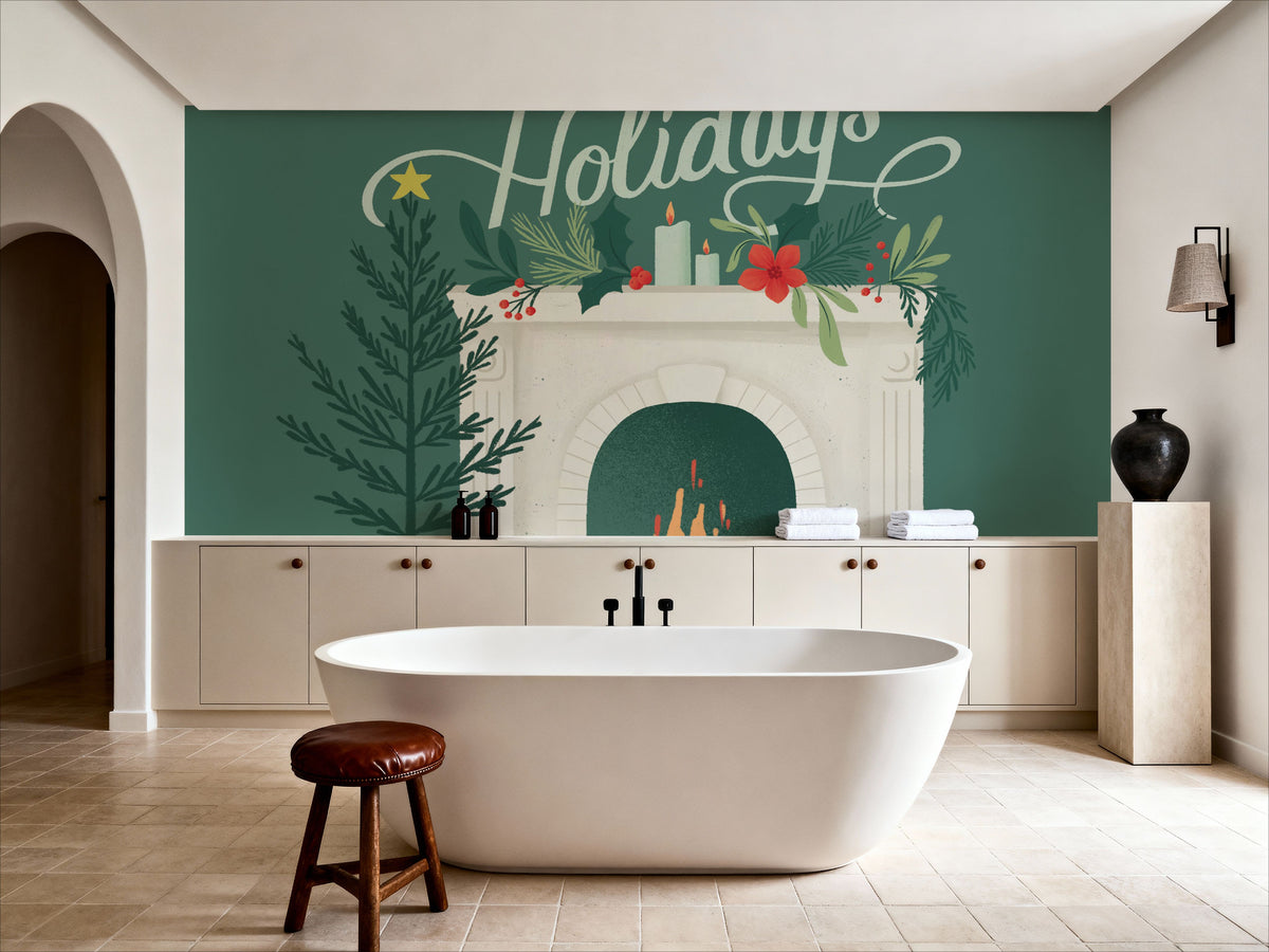 Home For the Holidays VI Mural Wallpaper - room preview 05