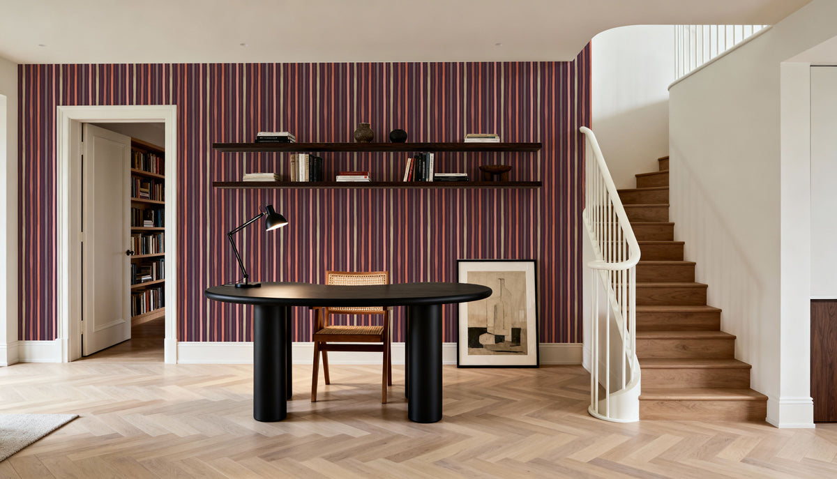 Bloom Lines Purple Mural Wallpaper - room preview 05