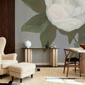 Sweet Peony Gray Mural Wallpaper - room preview 05