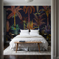 Statement Palm, Midnight Mural Wallpaper - room preview 05