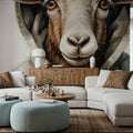 Watercolor Cartoon Goat in a Hoodie Mural Wallpaper - room preview 05