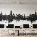 Torquay England Skyline Black & White Mural Wallpaper - room preview 05
