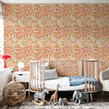 Harvest Paisley Orange Mural Wallpaper - room preview 05