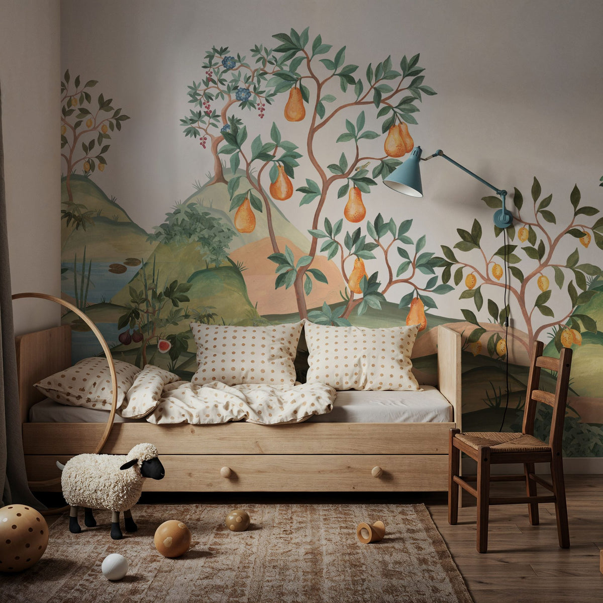 Orchard Reverie (no Animals), Cream Mural Wallpaper - room preview 05