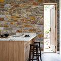 Rustic Stonework Mural Wallpaper - room preview 05