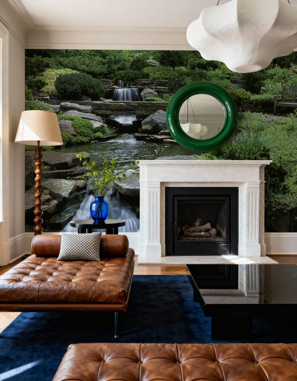Tranquil Garden Cascade Mural Wallpaper - room preview 05