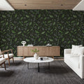Winter Berries, Dark Mural Wallpaper - room preview 05