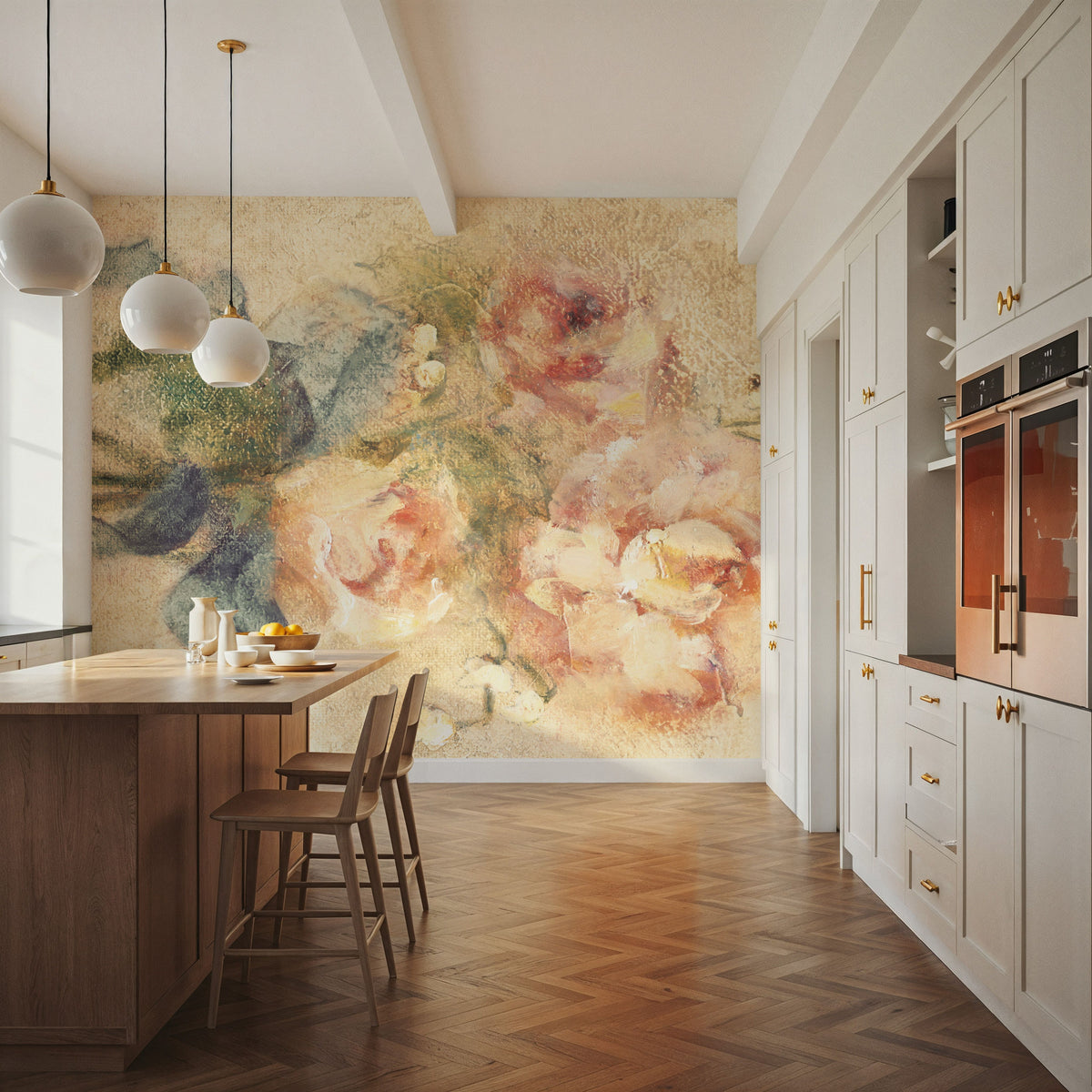 Peony with Ribbon Mural Wallpaper - room preview 05