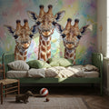 Giraffes - Cute Baby Animals Series Mural Wallpaper - room preview 05