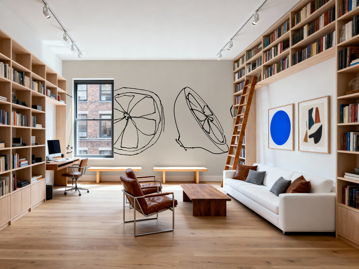 Line Lemons Mural Wallpaper - room preview 05