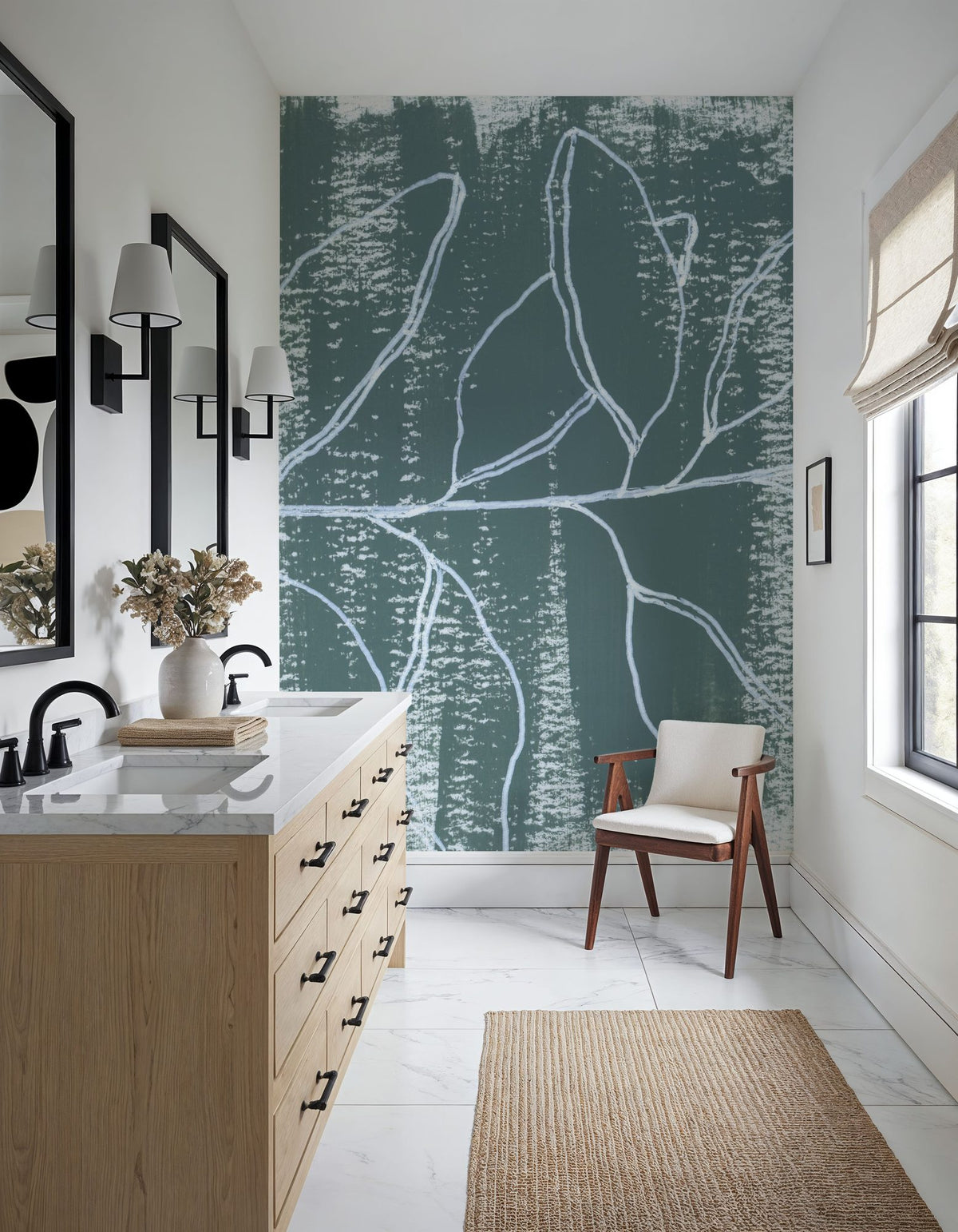 Simple Sprigs of Bay Leaf Mural Wallpaper - room preview 05