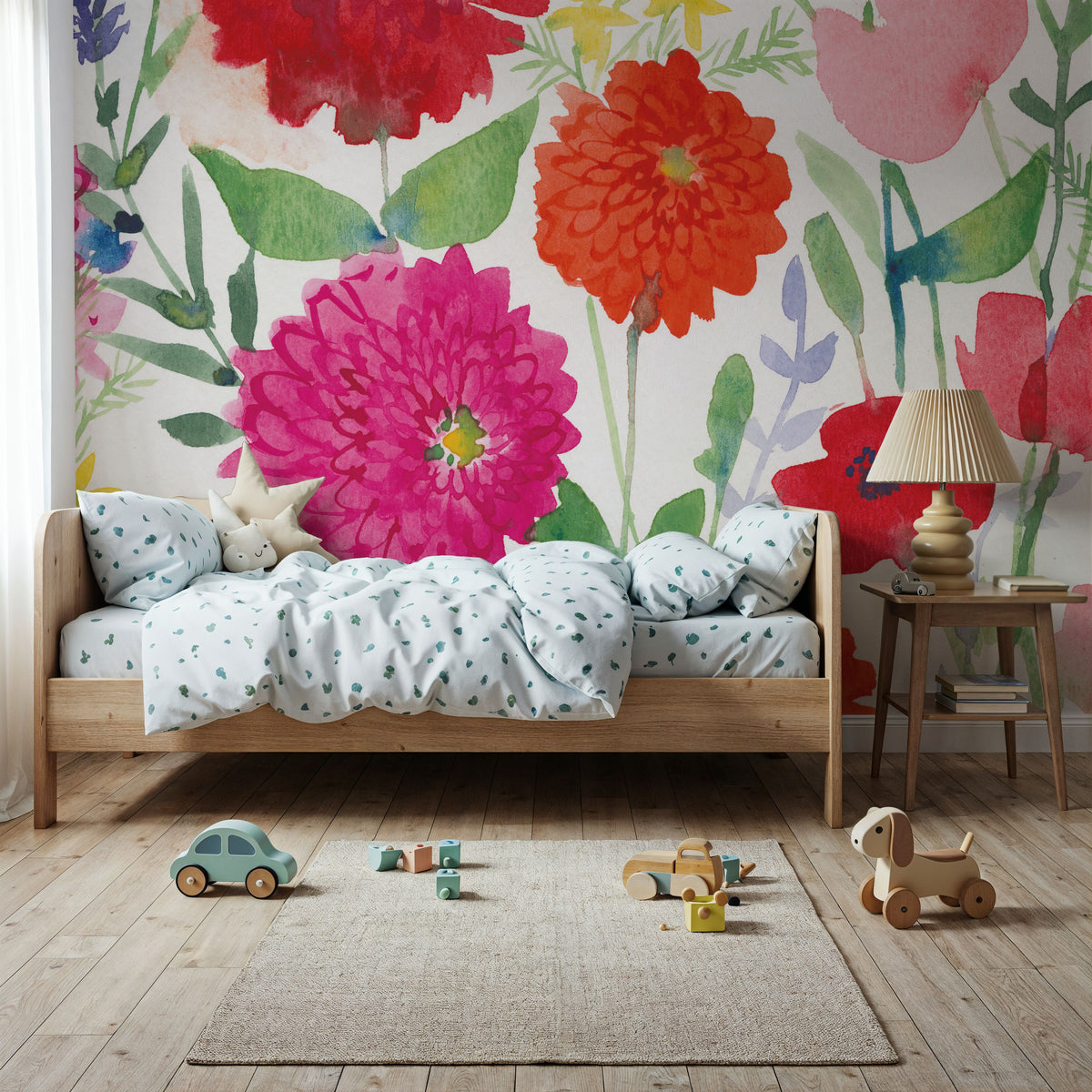 August Flowers Mural Wallpaper - room preview 05