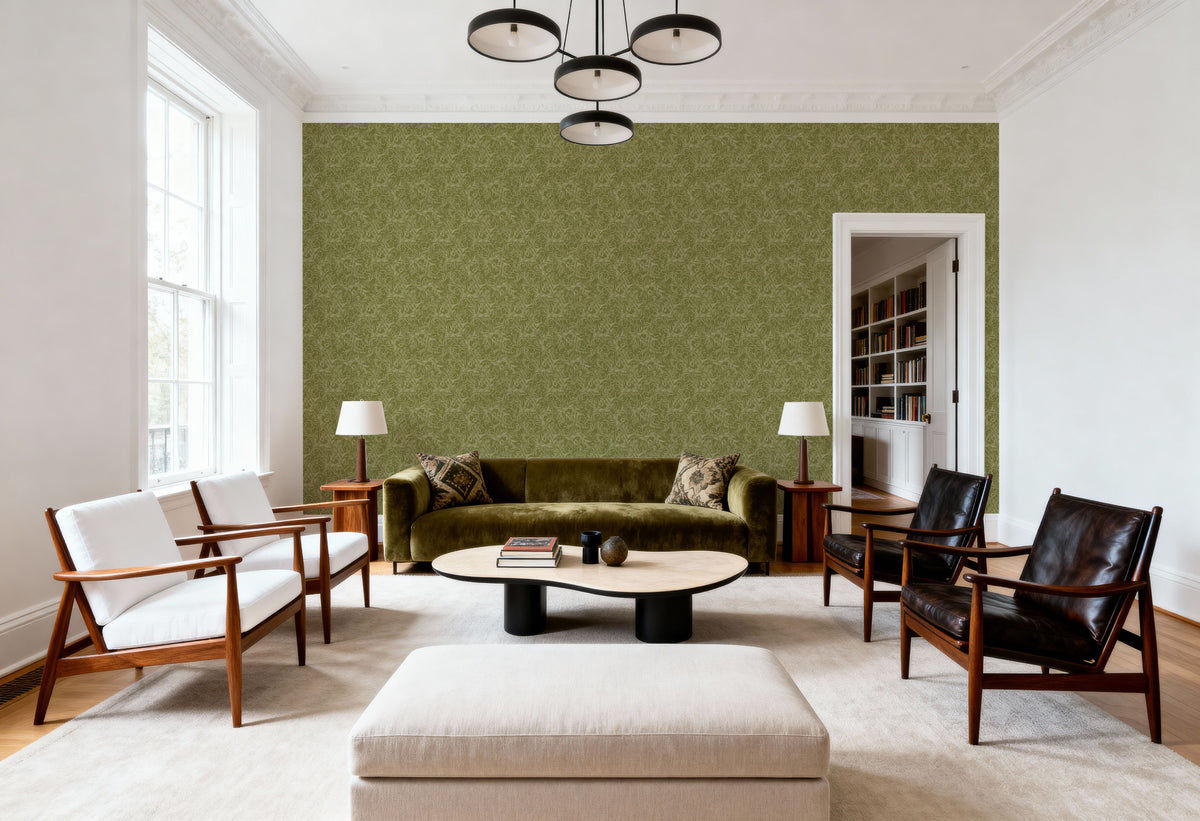 Catch the Breeze, Olive Mural Wallpaper - room preview 05