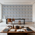 Autumn Forest Illustration, Light Blue Mural Wallpaper - room preview 05