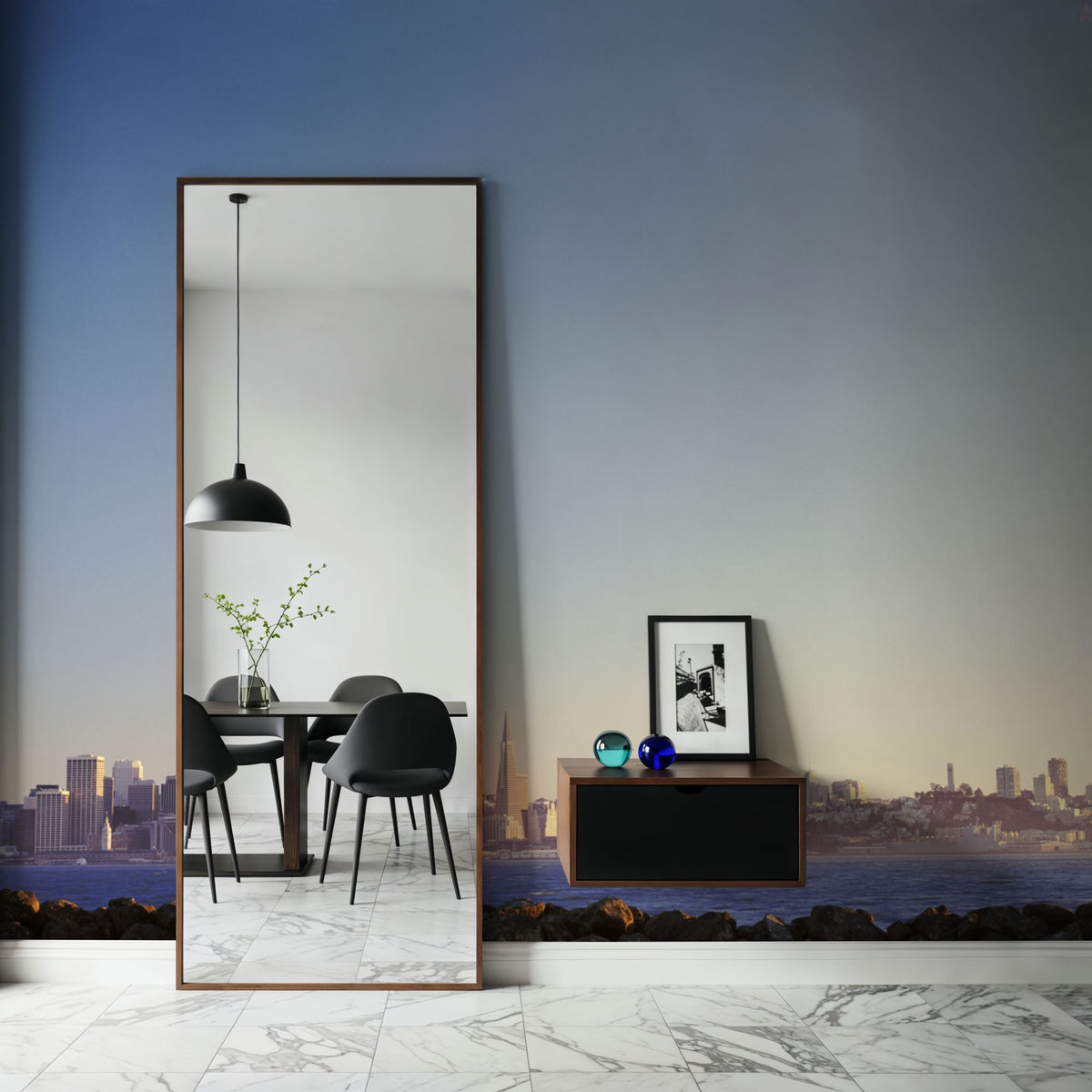 Tropical Urban Twilight Mural Wallpaper - room preview 05