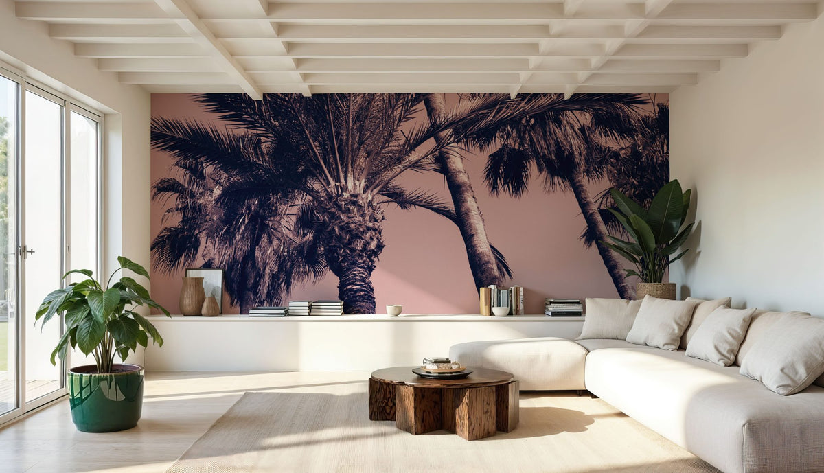 Pink Palms II Mural Wallpaper - room preview 05