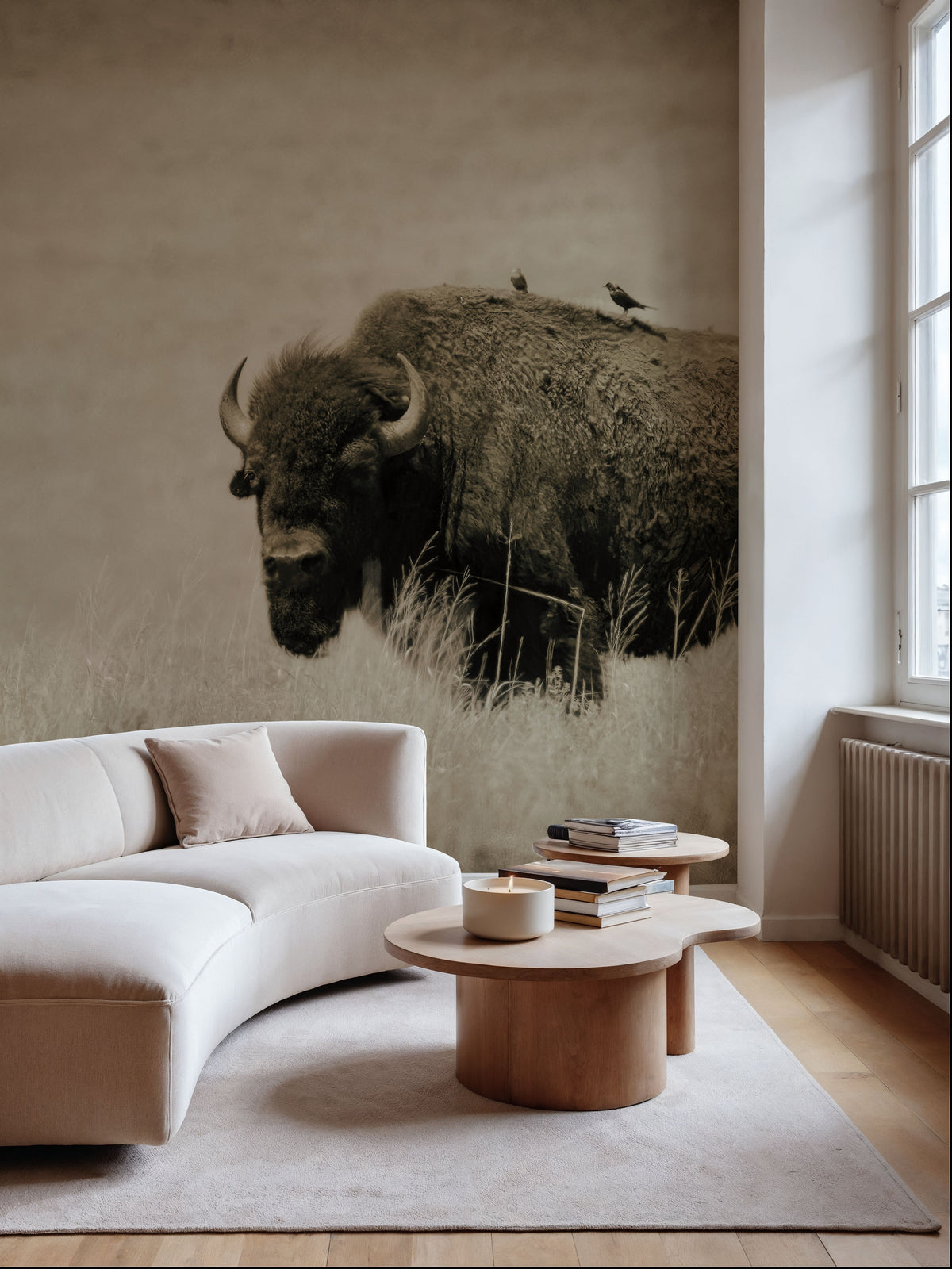 Tall Grass Bird Perch Mural Wallpaper - room preview 05