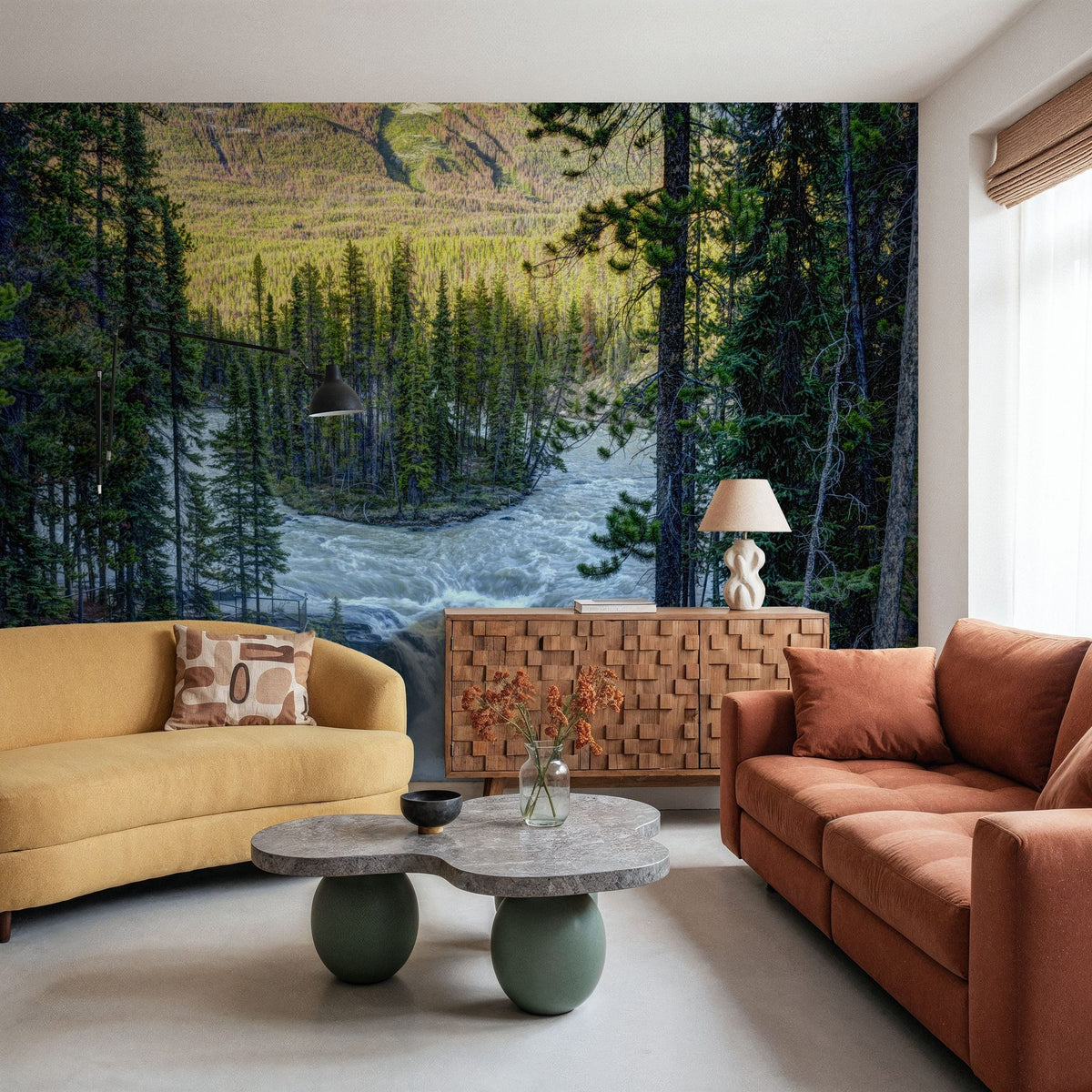 Sunwapta Falls Mural Wallpaper - room preview 05