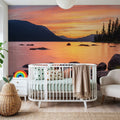 Cascade Mountains Sunset Mural Wallpaper - room preview 05