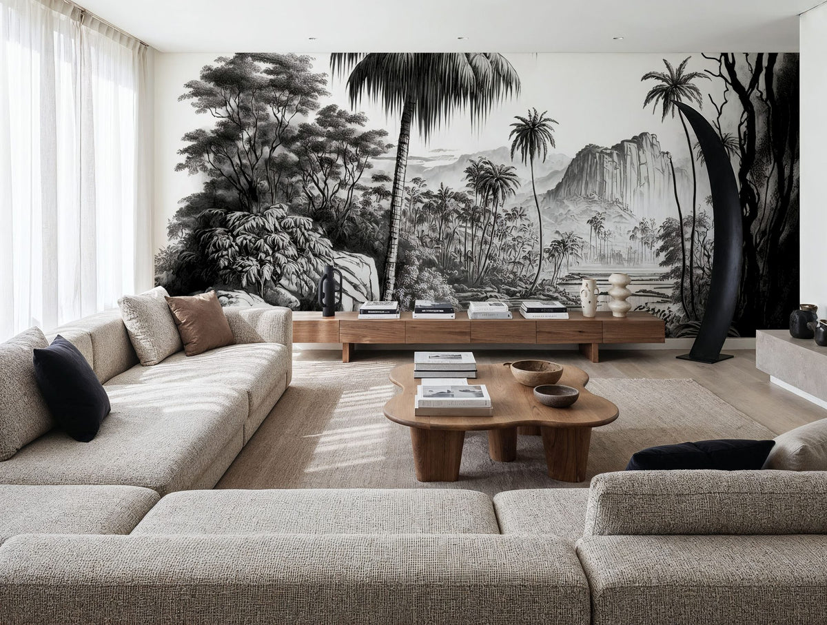 Tropical Riverbank Mural Wallpaper - room preview 05