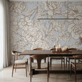 Vintage Rose Blueprint Mural Wallpaper - room preview 05