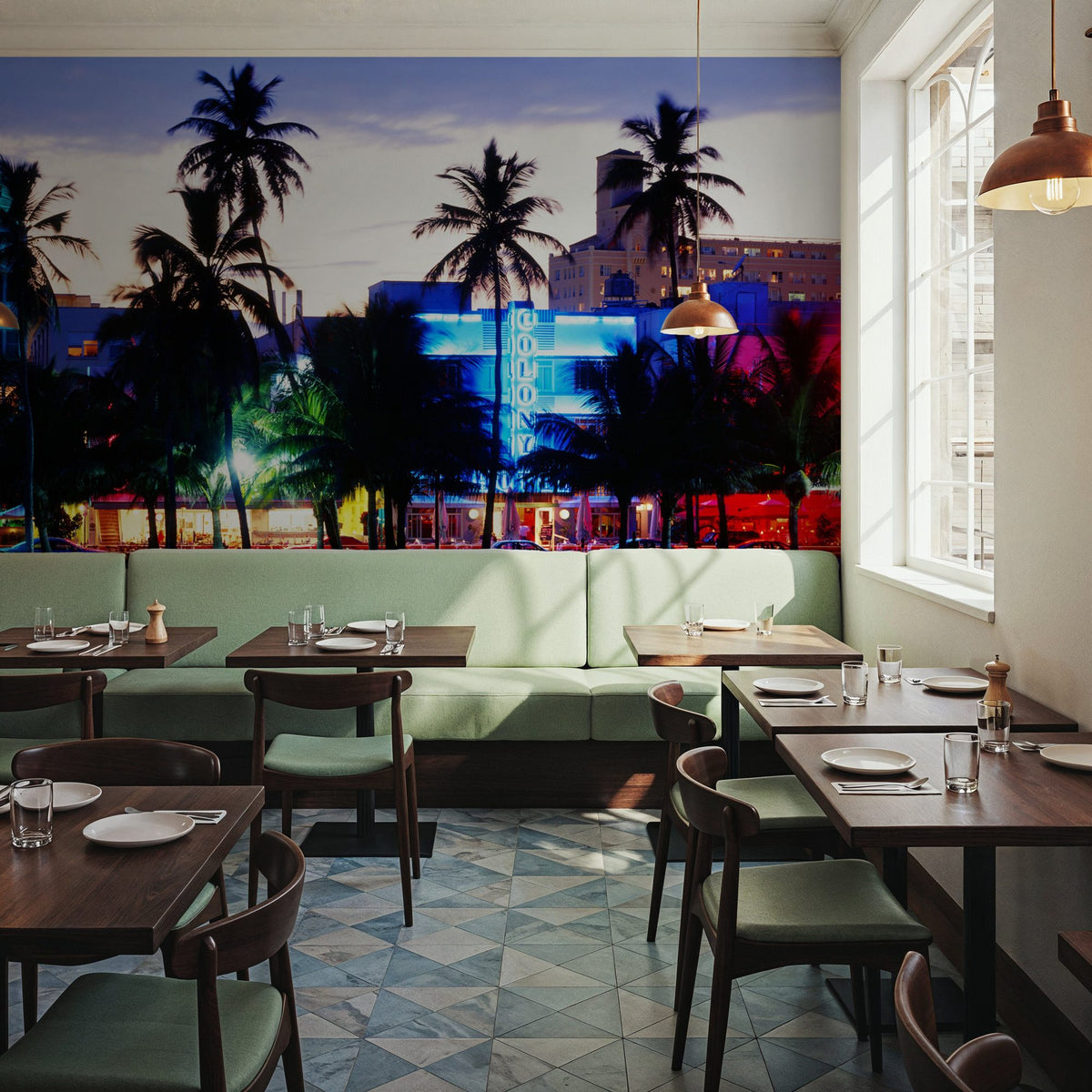 Neon Colony Sunset Mural Wallpaper - room preview 05