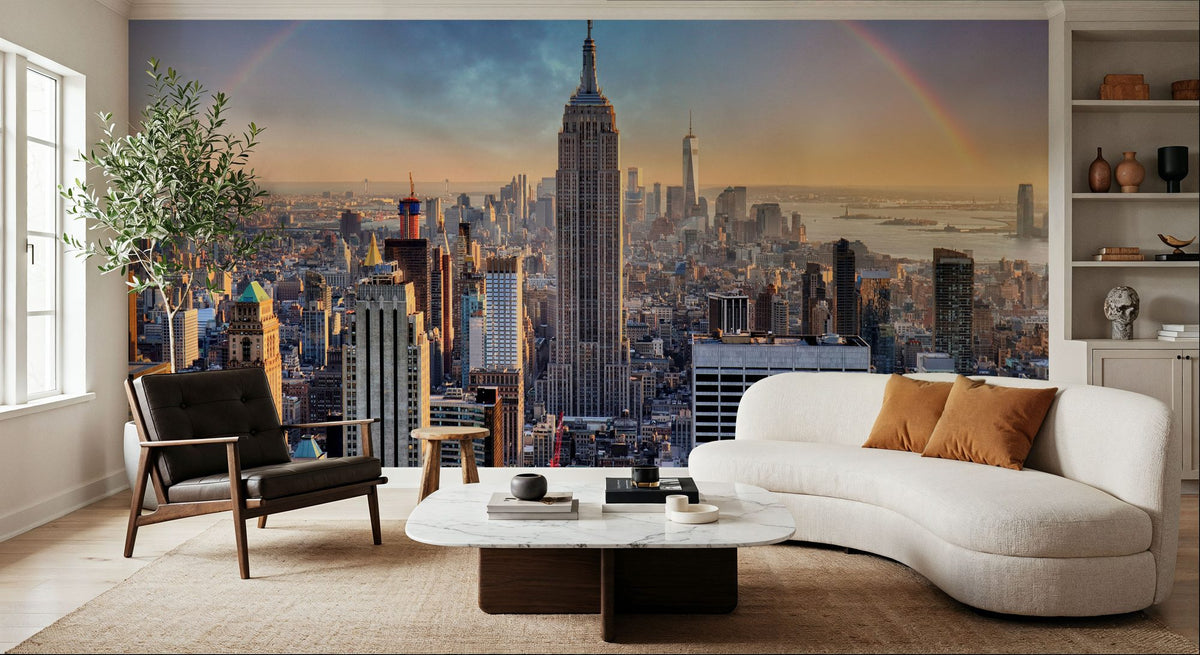 Rainbow Over New York City Mural Wallpaper - room preview 05