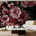 Botanical Elegance Burgundy I Mural Wallpaper - room preview 05